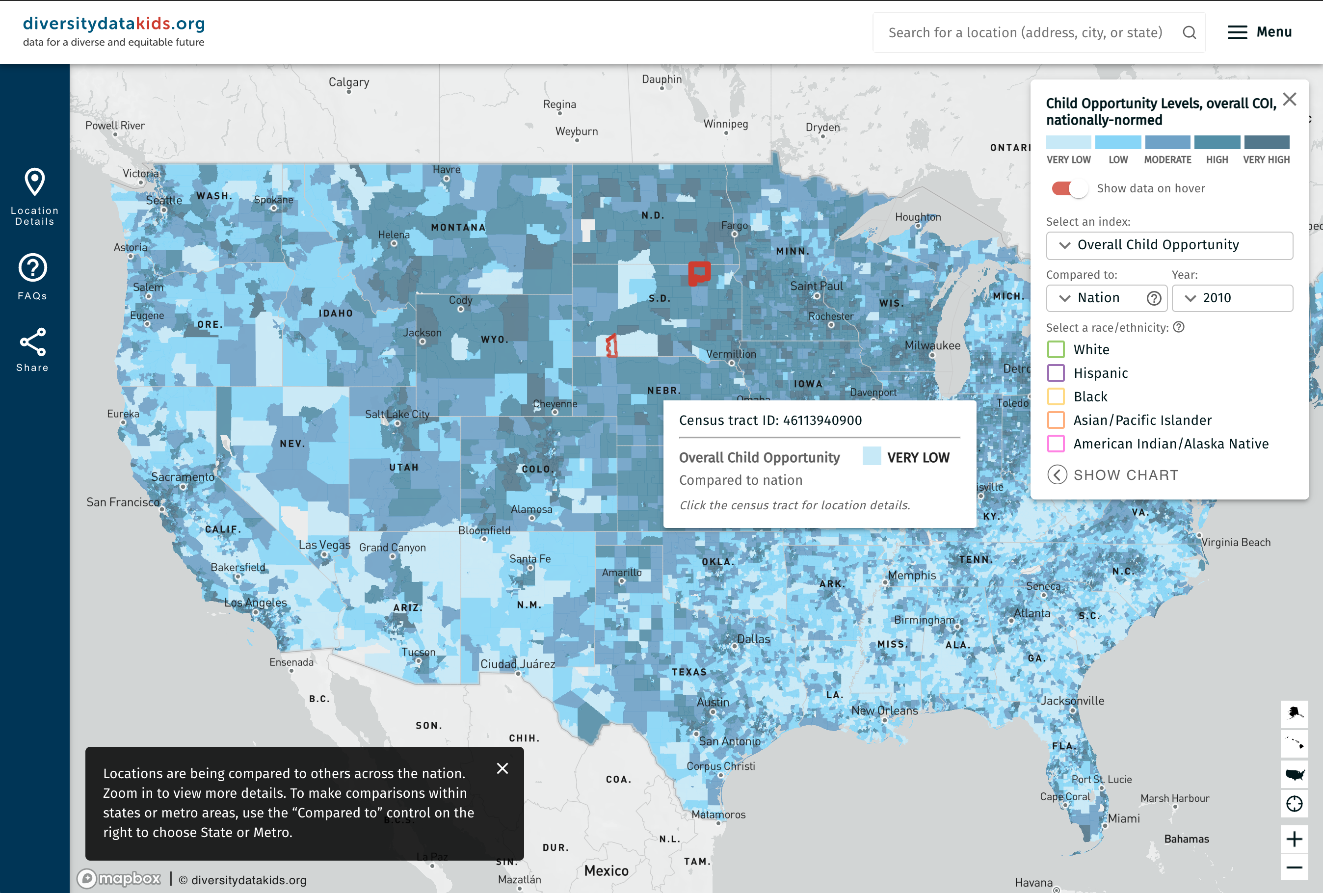 Diversity Data Kids Map