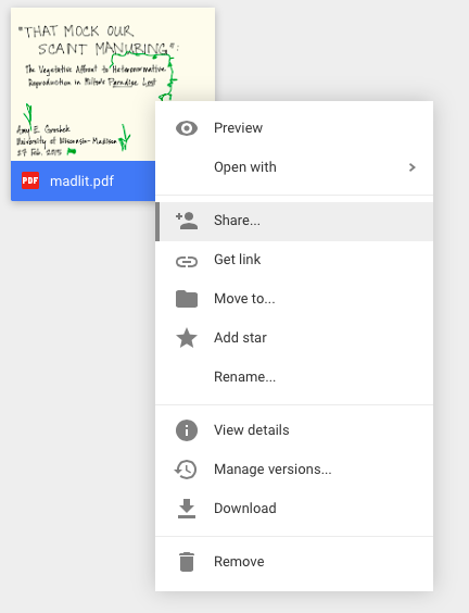 Drive share menu