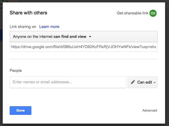 Drive share URL access