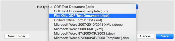 Save as FODT