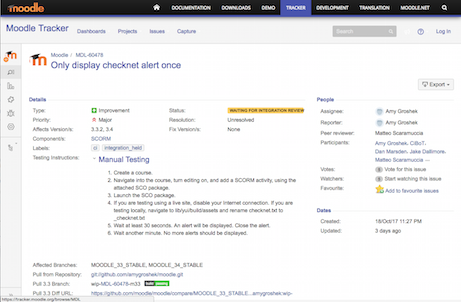 Moodle tracker